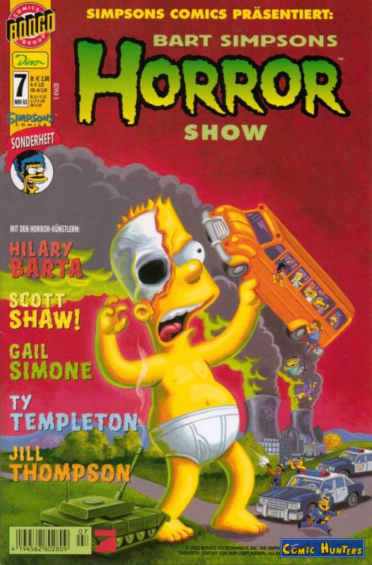 comic cover Bart Simpsons Horror Show 7